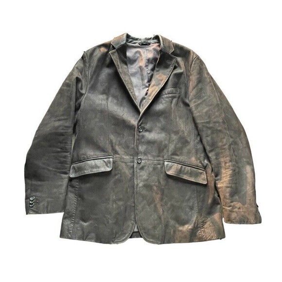 Banana Republic Nubuck Leather Bomber Jacket Brown 44R/XL Men MINT